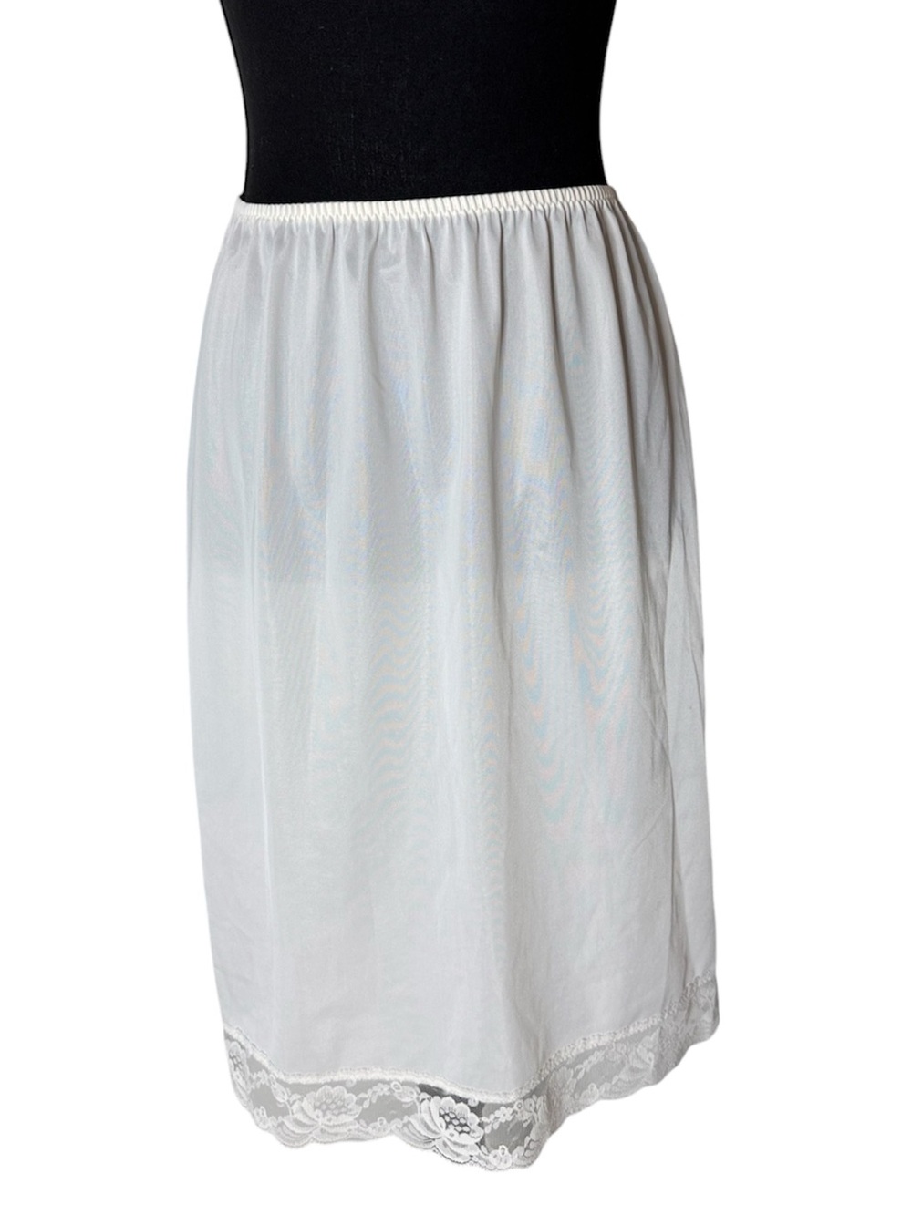 FRENCH MAID Vintage Ivory Cream Half Slip Skirt Lace Hem Detailing Medium
